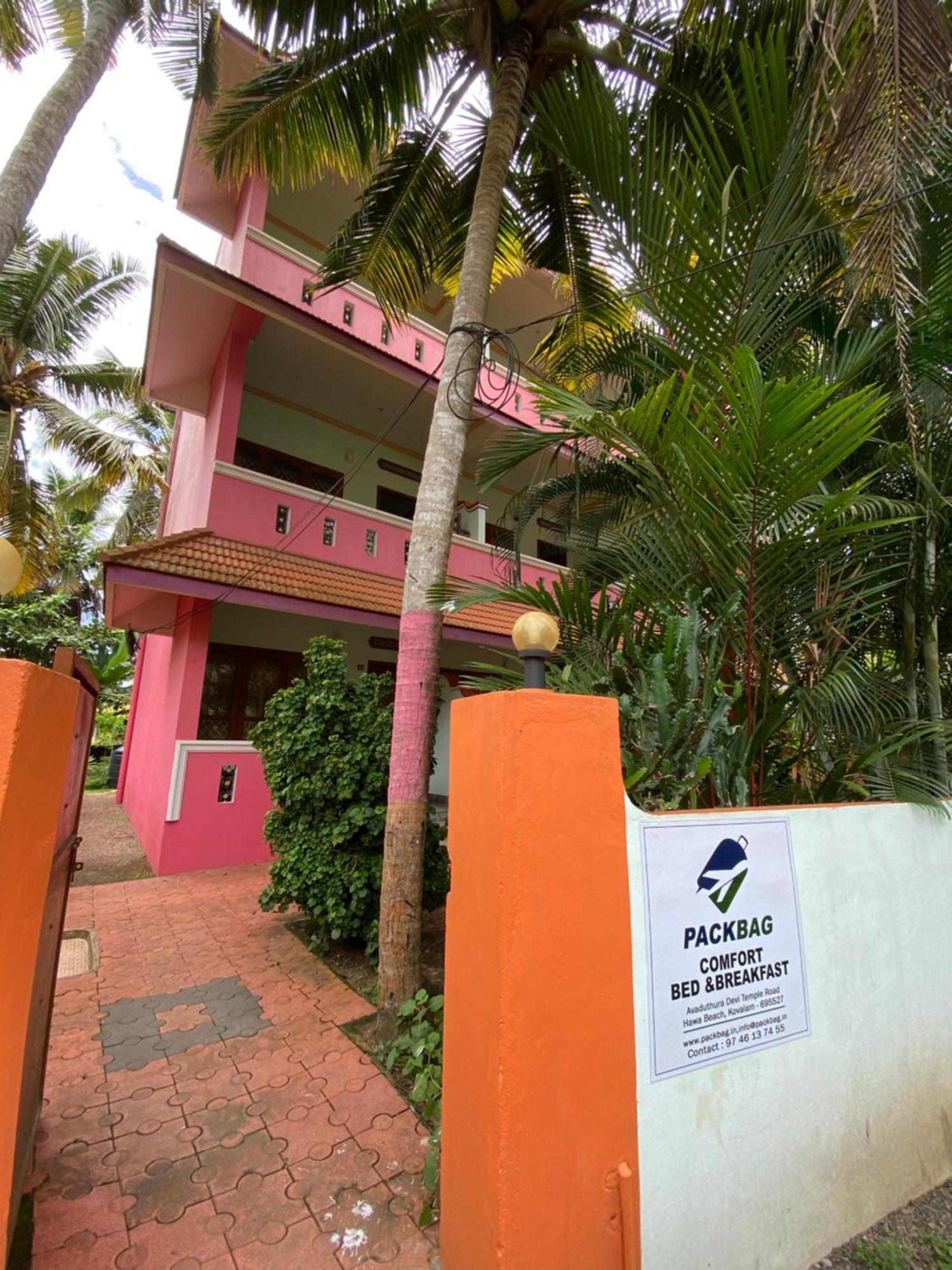 Packbag Comfort Bed & Breakfast Kovalam Kültér fotó